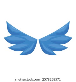 Cartoon wings soaring, embodying freedom, flight, and adventure