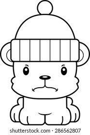 A cartoon winter bear looking angry.