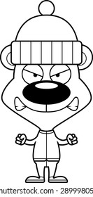 A cartoon winter bear looking angry.