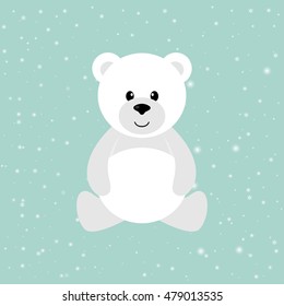 cartoon winter bear sitting