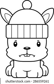 A cartoon winter bunny looking angry.