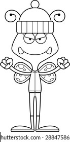 A cartoon winter butterfly looking angry.