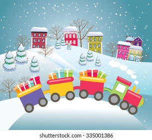 Cartoon winter city