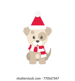 cartoon winter dog with hat