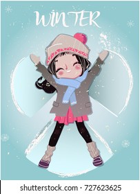 cartoon winter girl