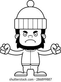 A cartoon winter gorilla looking angry.