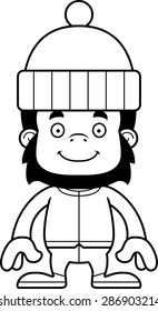 A cartoon winter gorilla smiling.