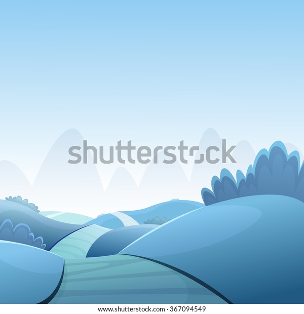 Cartoon Winter Landscape Stock Vector (Royalty Free) 367094549