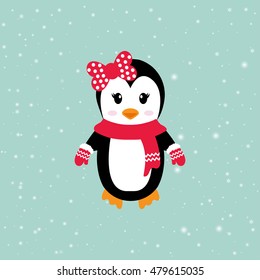 cartoon winter penguin