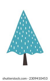 Cartoon Winter Tree Illustration. Winter snow-covered trees. Elements for the Christmas scene. Colorful Trees vector illustration in flat cartoon style.