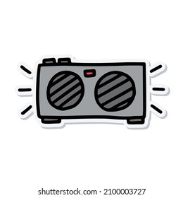 Cartoon wireless speaker, Vector, Illustration.