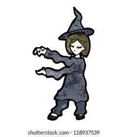 cartoon witch casting spell
