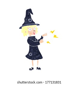 cartoon witch casting spell