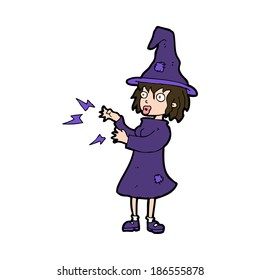 cartoon witch casting spell