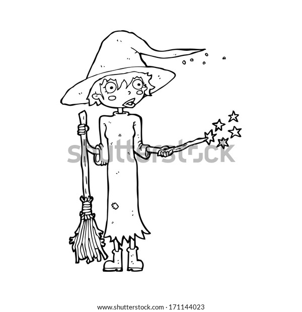 Cartoon Witch Casting Spell Stock Vector Royalty Free 171144023