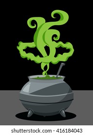 cartoon witch cauldron for halloween