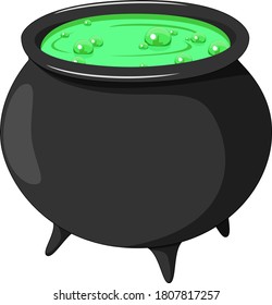 Cartoon witch cauldron isolated on white background