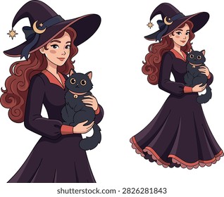 Cartoon witch character illustration