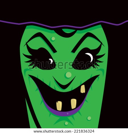 Cartoon Witch Face Stock Vector (Royalty Free) 221836324 - Shutterstock