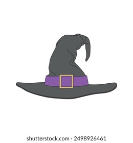 cartoon witch hat Isolated on White