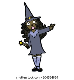 cartoon witch pointing