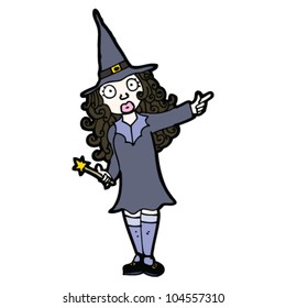 cartoon witch pointing