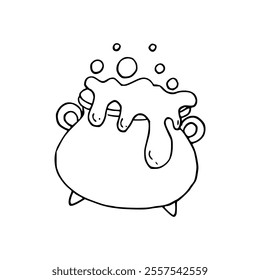 cartoon of witch potion for coloring pages