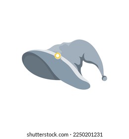 Cartoon witch top hat on isolated background, Vector illustration.