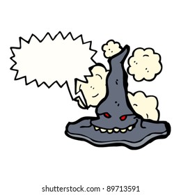 Cartoon-Hexenhut mit Gesicht