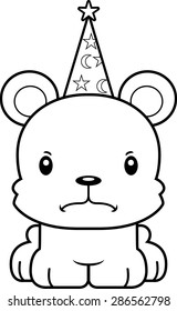 A cartoon wizard bear looking angry.