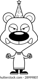 A cartoon wizard bear looking angry.