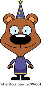 A cartoon wizard bear smiling.