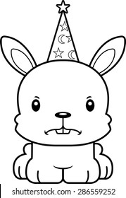A cartoon wizard bunny looking angry.