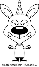 A cartoon wizard bunny looking angry.