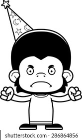 A cartoon wizard chimpanzee looking angry.