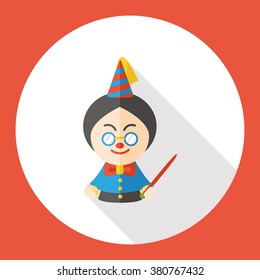 cartoon wizard flat icon