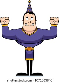 A cartoon wizard looking angry.