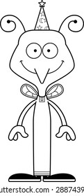 A cartoon wizard mosquito smiling.