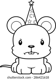 A cartoon wizard mouse looking angry.