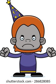 A cartoon wizard orangutan looking angry.