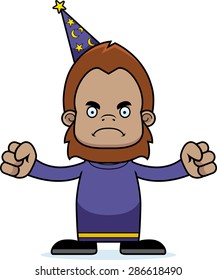 A cartoon wizard sasquatch looking angry.
