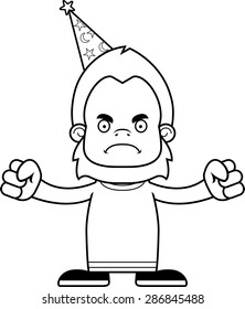 A cartoon wizard sasquatch looking angry.