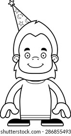 A cartoon wizard sasquatch smiling.