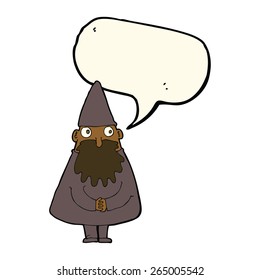 cartoon wizard with speech bubble