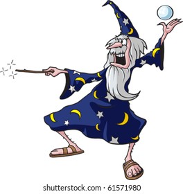 Cartoon Wizard. Vector  file available.