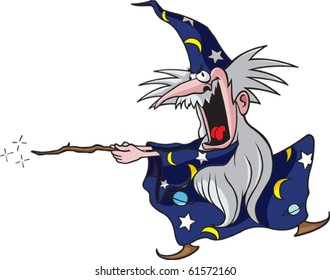 Cartoon Wizard. Vector file available.