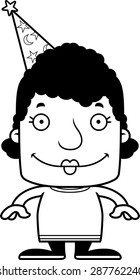 A cartoon wizard woman smiling.