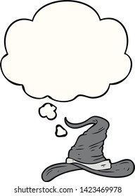 Cartoon-Zauberer mit Gedankenblase