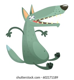 Cartoon wolf character. Vector illustration