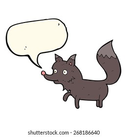 Cartoon Wolf cub mit Sprachblase